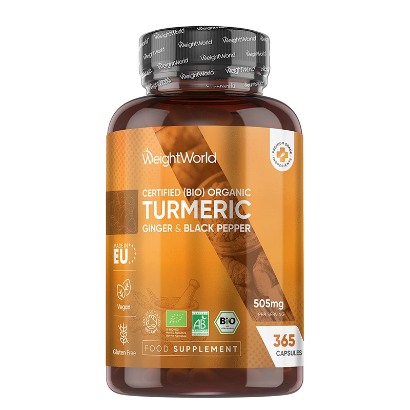 Куркума с джинджифил и черен пипер, БИО x 365 капсули WeightWorld