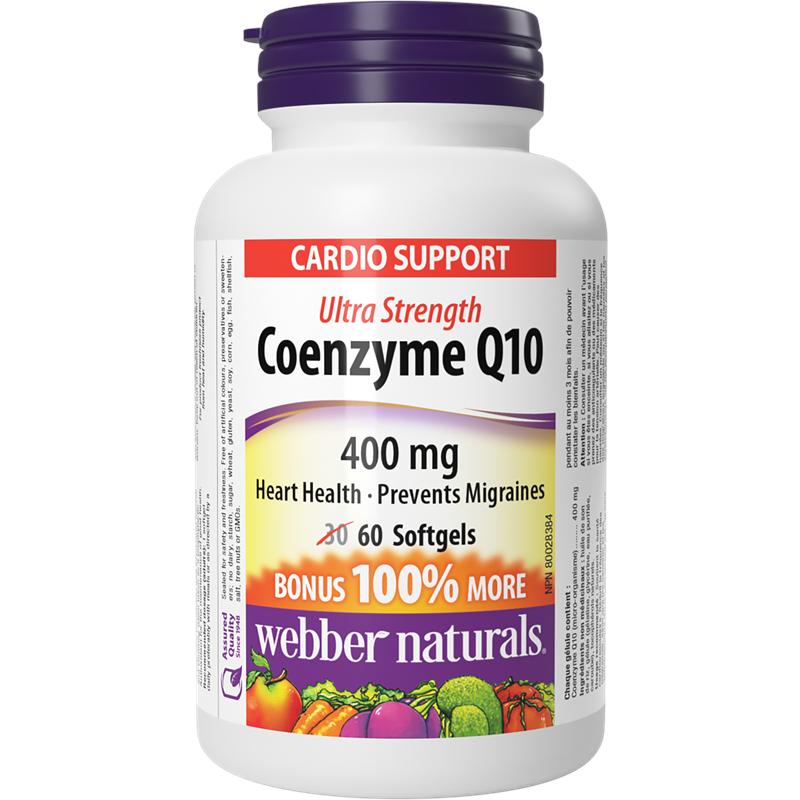 Коензим Q10 Ultra Strength 400 mg х 60 софтгел капсули Webber Naturals