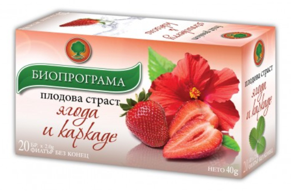 Чай Ягода и Каркаде филтър 20 броя Биопрограма 