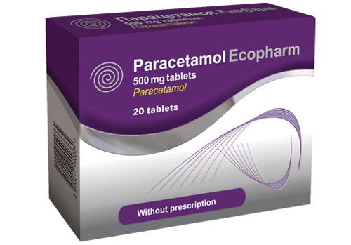 Парацетамол Екофарм 500 mg x 20 таблетки Paracetamol