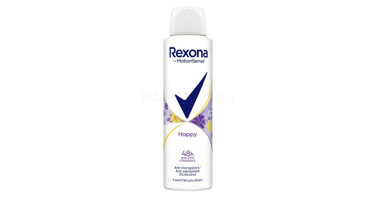 Rexona Motionsense™ Happy 48h 150мл. изпотяване 0% алкохол