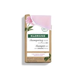 Klorane Peony Успокояващ твърд шампоан за чувствителен скалп с органичен божур 80гр